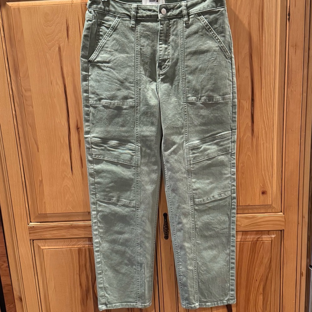 Women’s Ankle Cargo Jeans - Sage Green